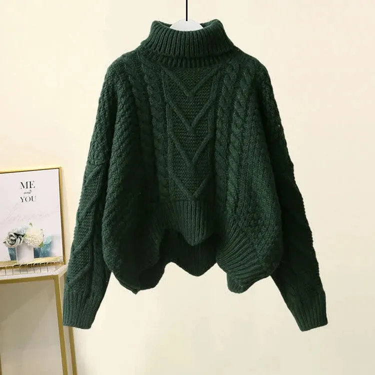 Arrow Vivid Color Cable Sweater Wide Pants Two Piece Set