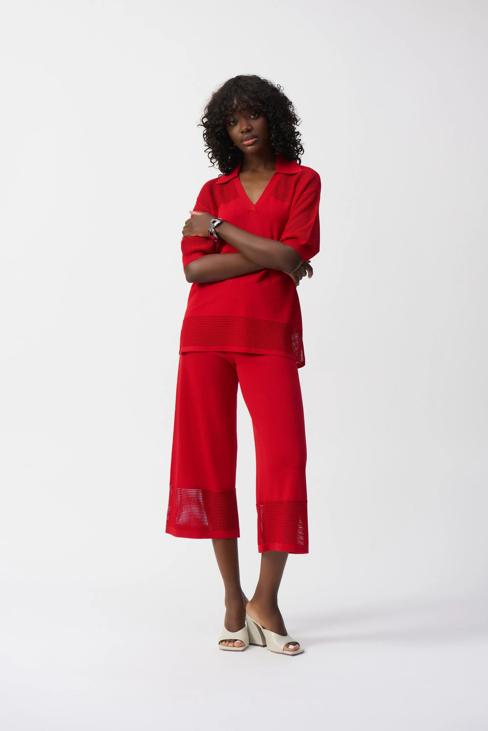 Knit Culotte with Pointelle Detail Style 251915