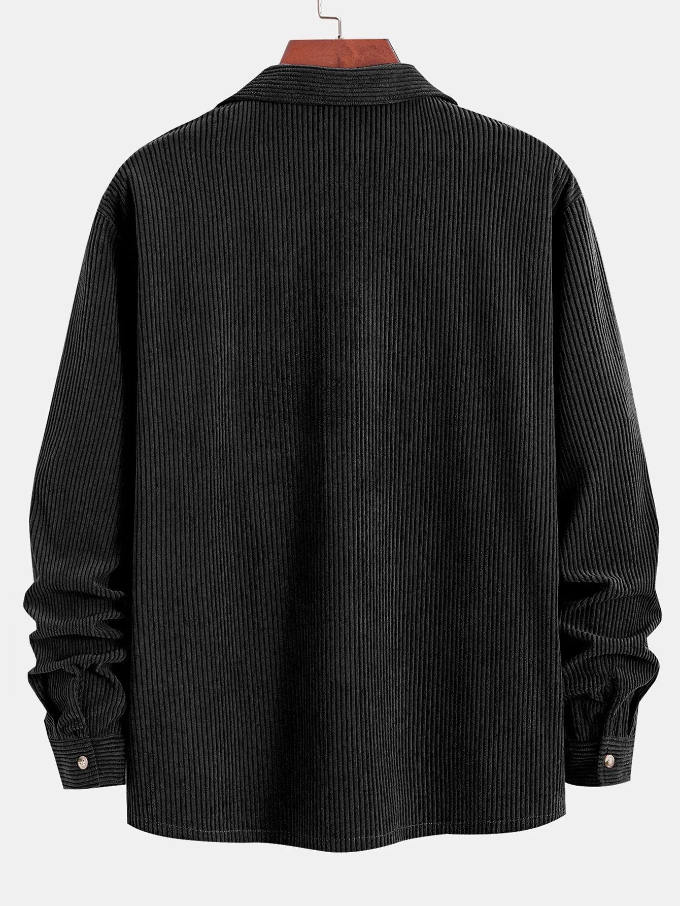 Long Sleeve Corduroy Cuban Collar Shirt & Straight Leg Corduroy Pants