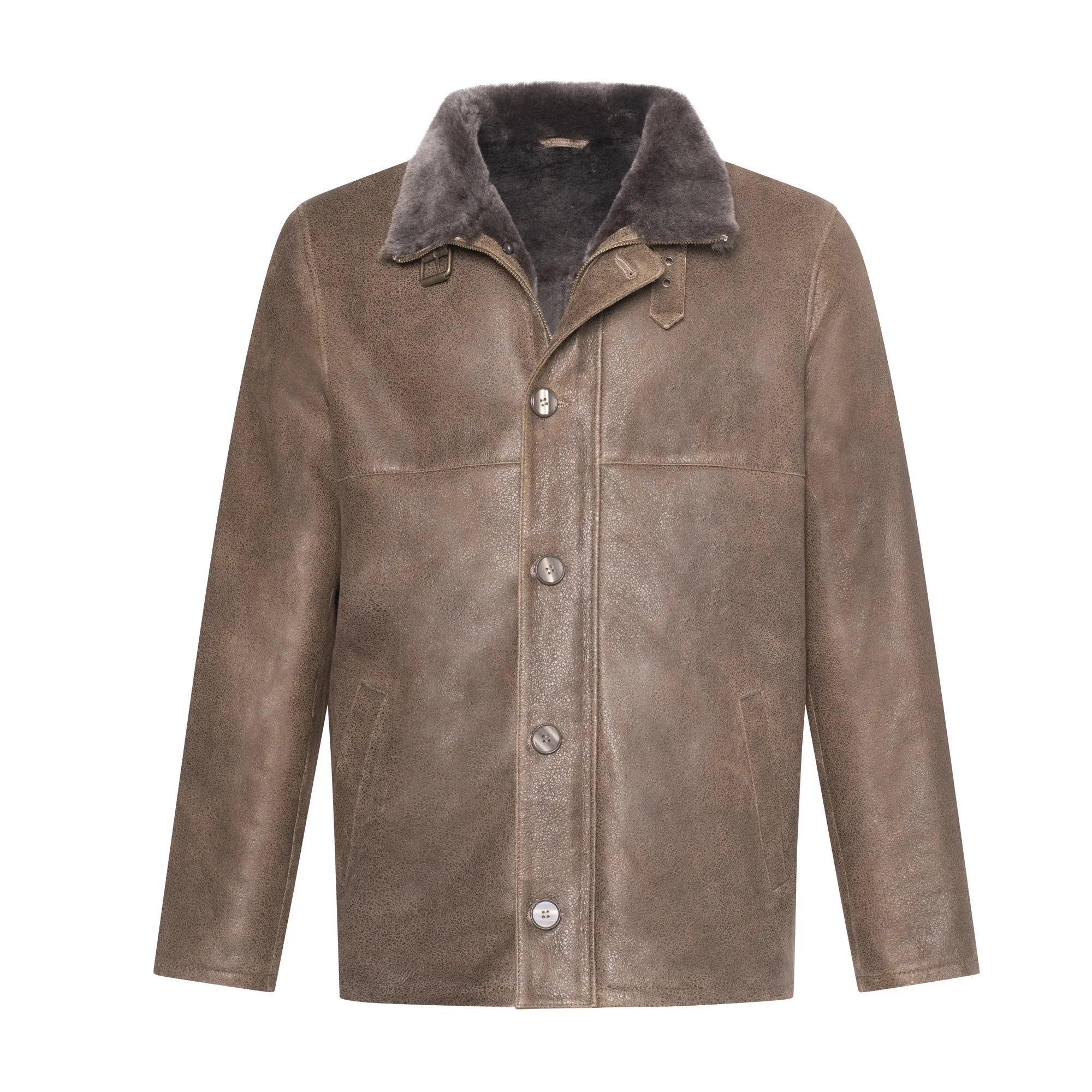 MATTY Men Classic Merino Sheepskin Shirt Jacket