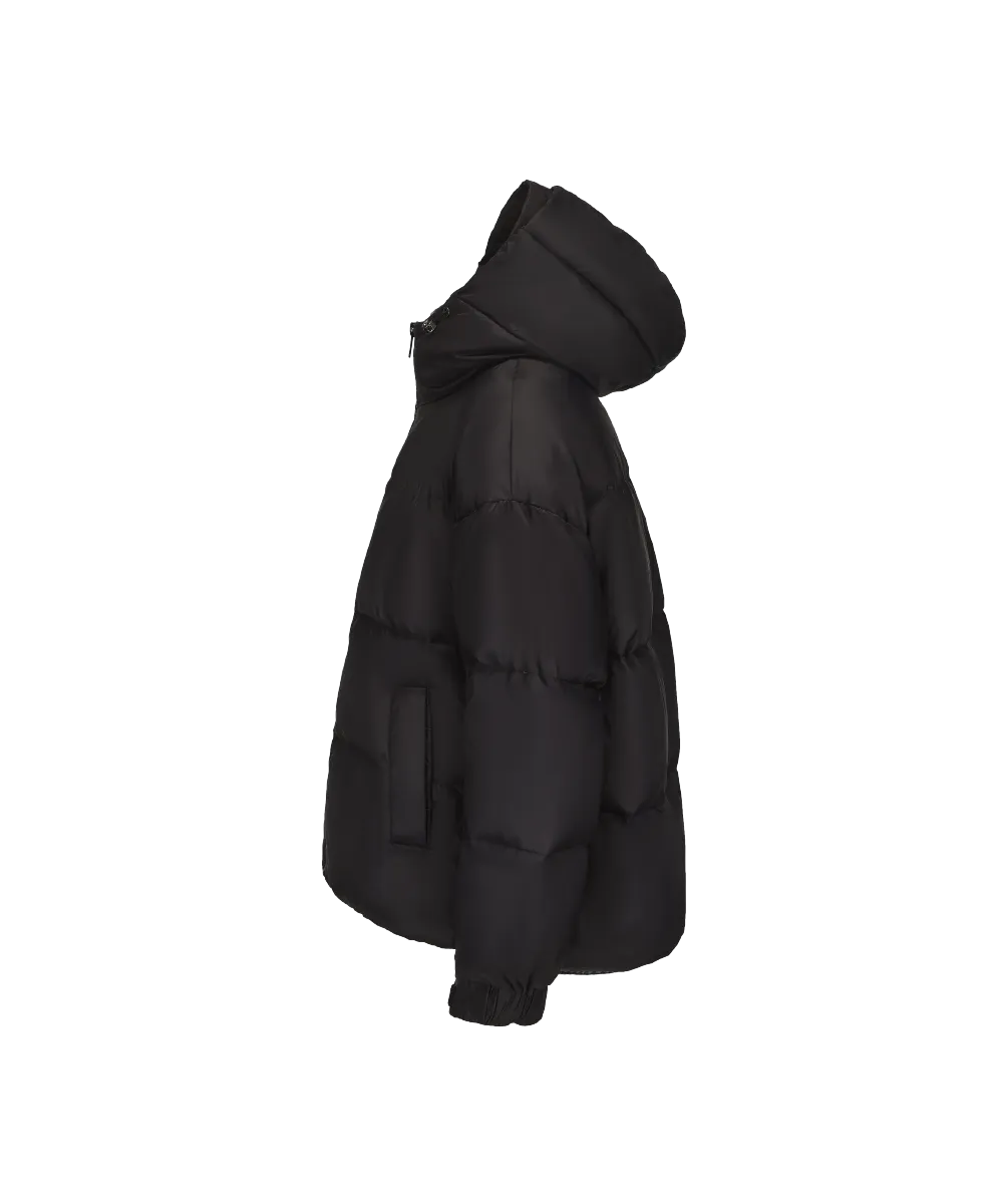 Men's Stylish, Layered Look With Denim Panel Down Jacket
