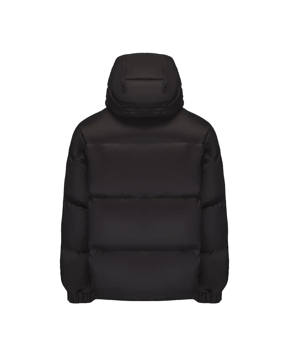 Men's Stylish, Layered Look With Denim Panel Down Jacket