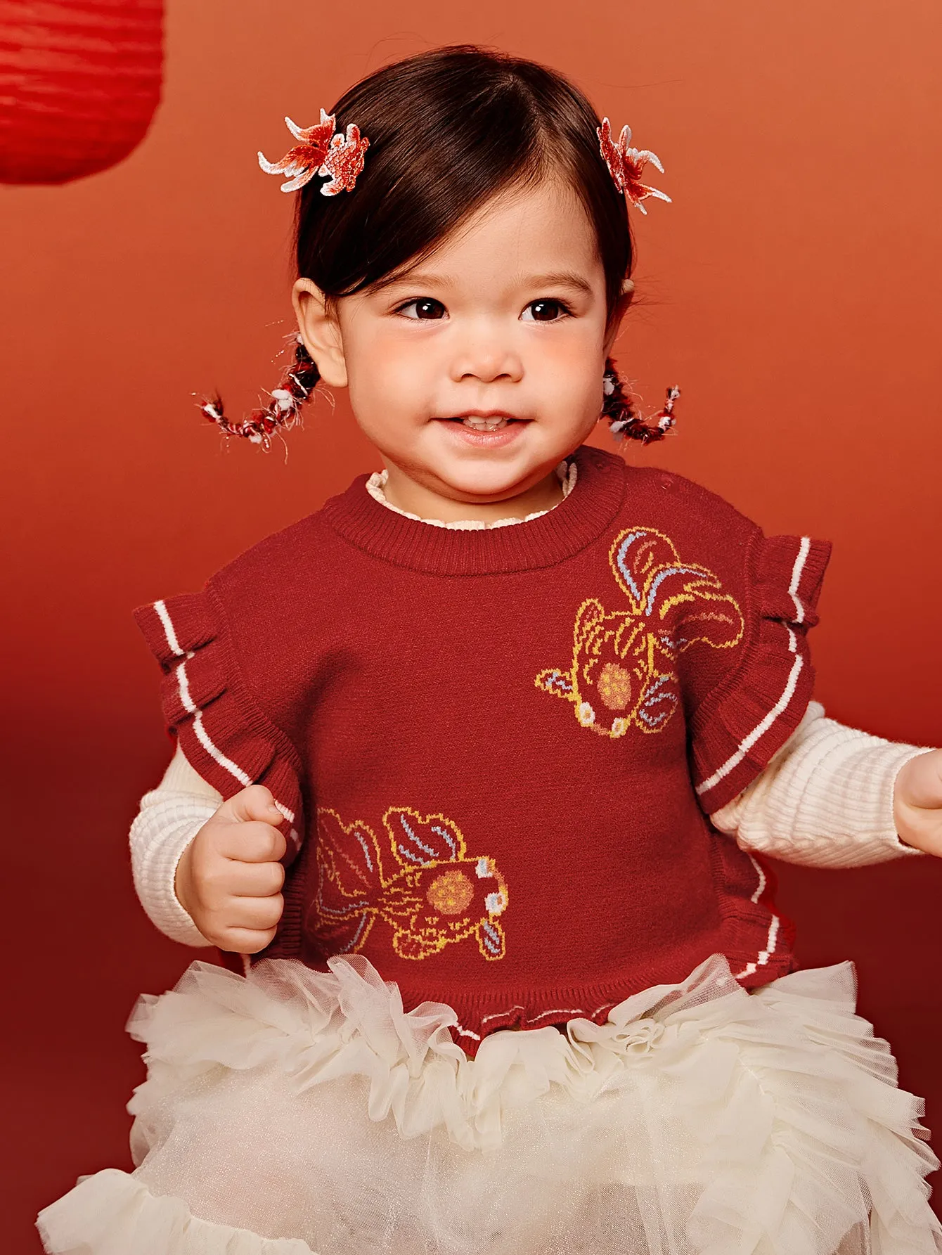 minibala Baby Girl Skin-friendly and non-pilling knitted vest