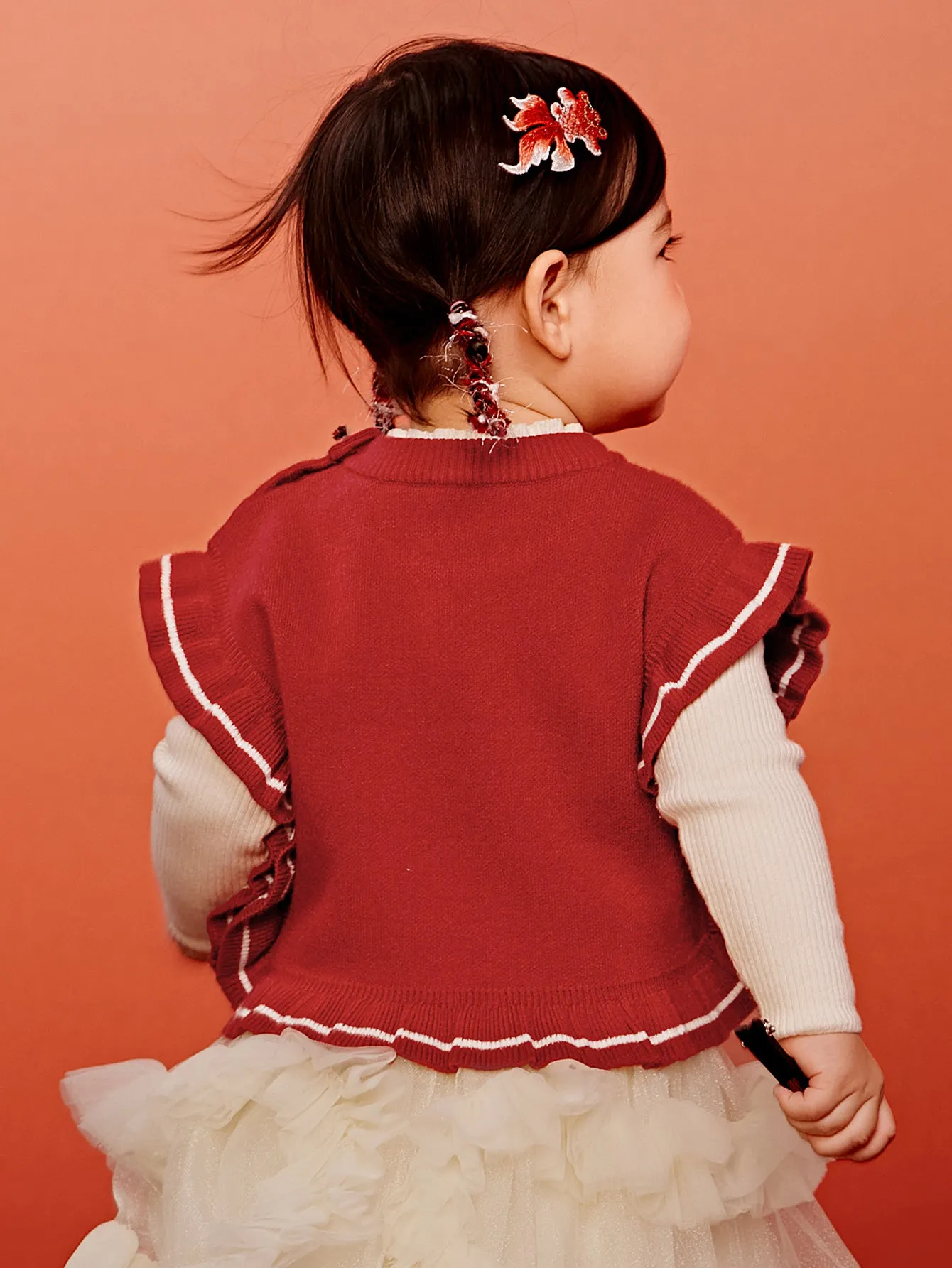 minibala Baby Girl Skin-friendly and non-pilling knitted vest