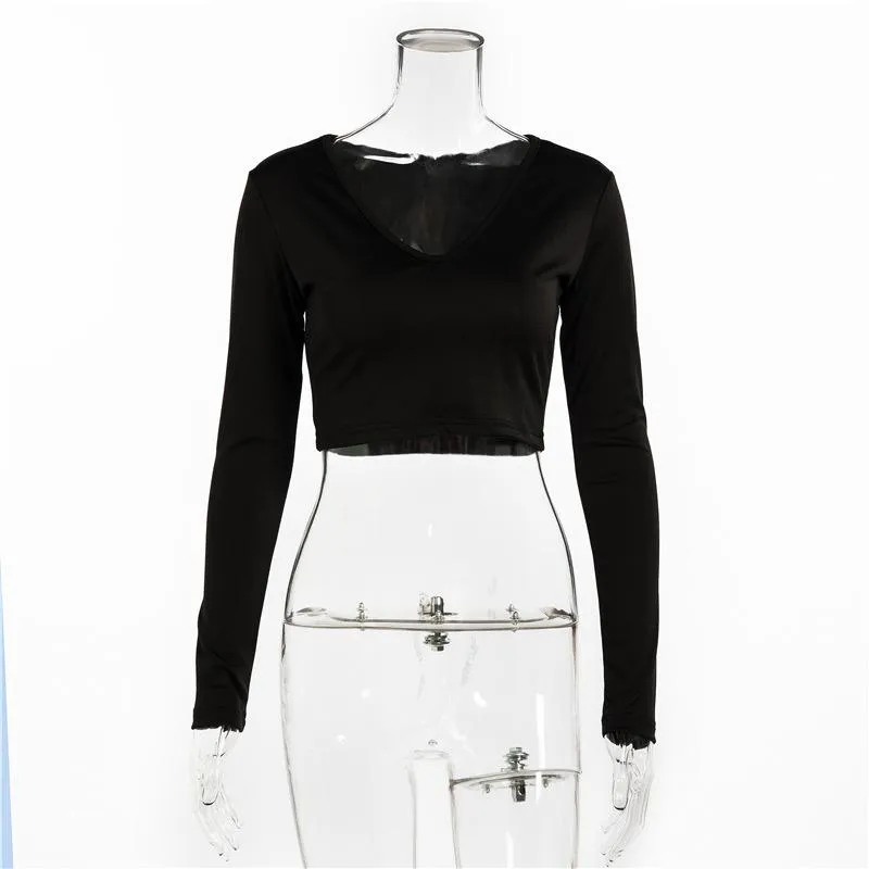 Neck Crop Top