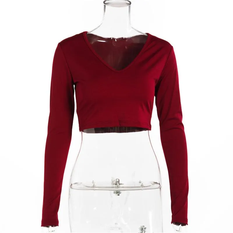 Neck Crop Top