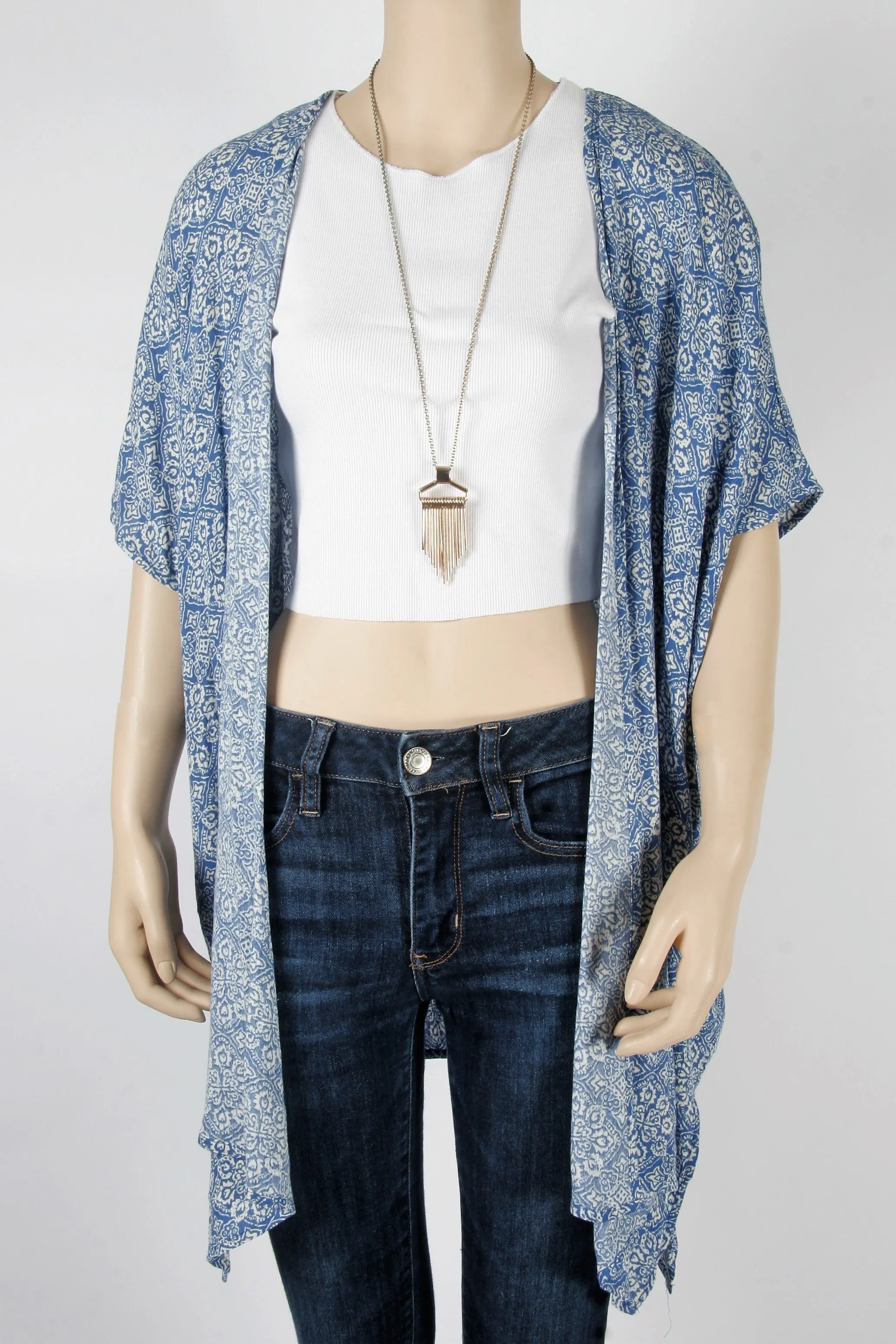 NWOT Forever 21 Cornflower Blue Kimono Style Top-Size Small