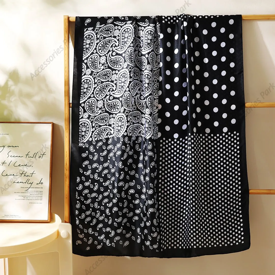 Polka Dot Fashionable Silky Smooth Women's Satin Silk Scarf
