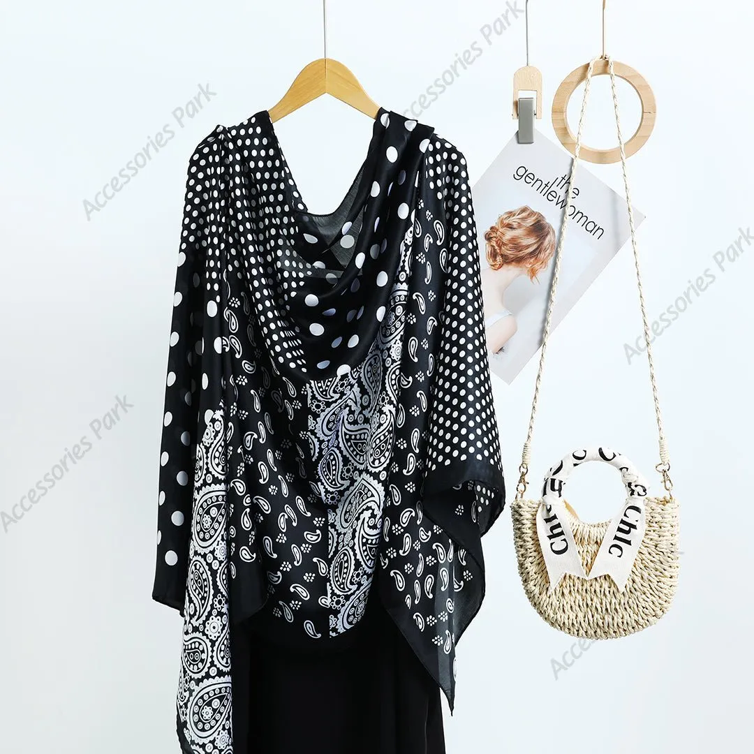 Polka Dot Fashionable Silky Smooth Women's Satin Silk Scarf