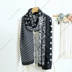 Polka Dot Fashionable Silky Smooth Women's Satin Silk Scarf