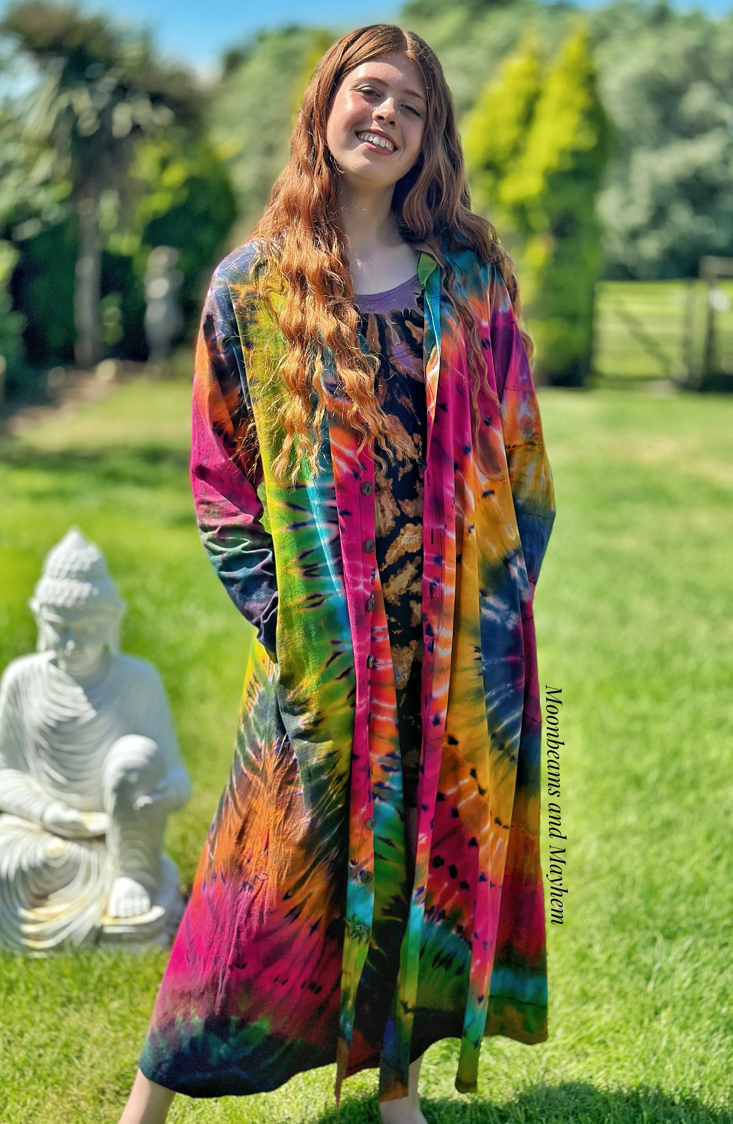 WICKED WILD CHILD TIE DYE OVERCOAT / DRESS M / L / XL