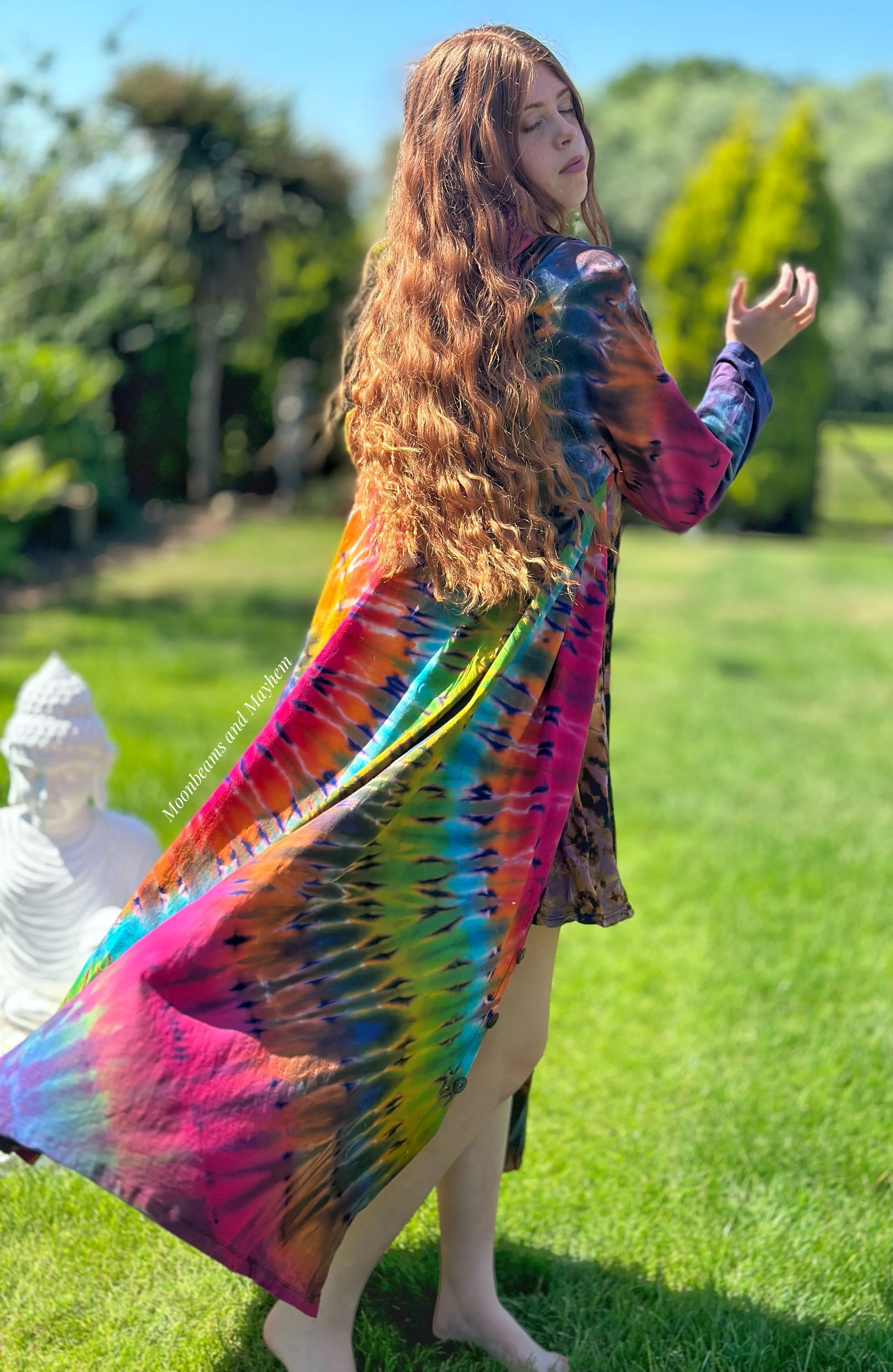 WICKED WILD CHILD TIE DYE OVERCOAT / DRESS M / L / XL